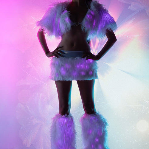 JR232 - Light-Up Faux Fur Shrug