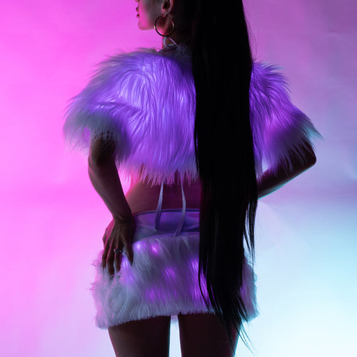 JR232 - Light-Up Faux Fur Shrug