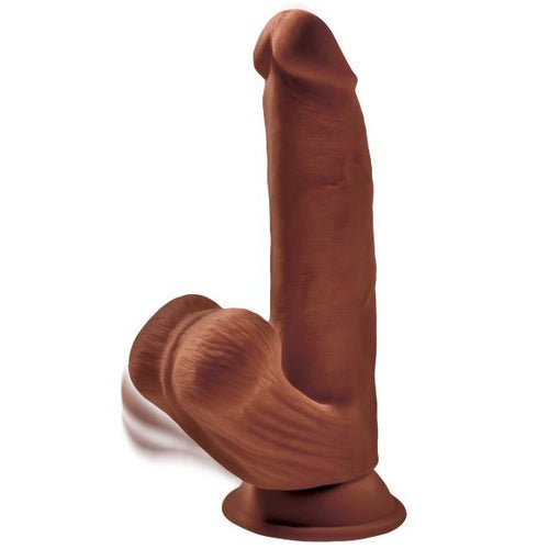 KING COCK PLUS 8 IN TRIPLE DENSITY COCK W/ BALLS BROWN - PD573129