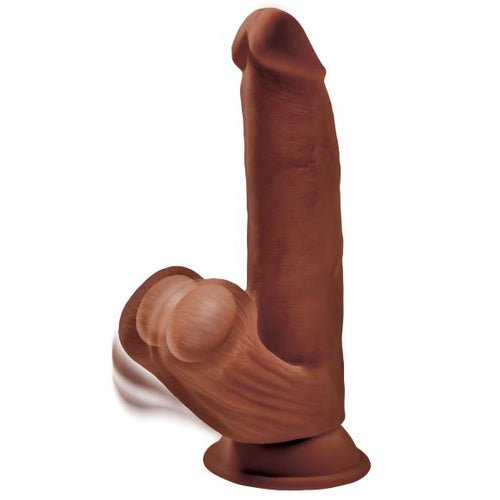 KING COCK PLUS 8 IN TRIPLE DENSITY COCK W/ BALLS BROWN - PD573129