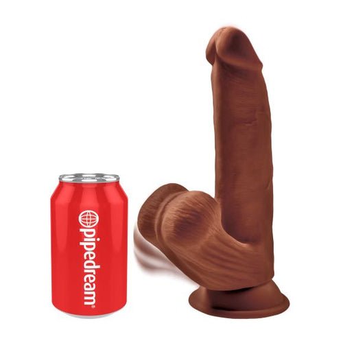 KING COCK PLUS 8 IN TRIPLE DENSITY COCK W/ BALLS BROWN - PD573129