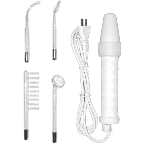 NEON WAND ELECTROSEX KIT WHITE HANDLE PURPLE ELECTRODE US PLUG - KL932