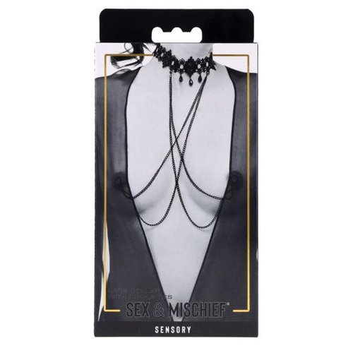LACE COLLAR W/ NIPPLE TIES - SS10104