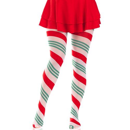 Lane Holiday Ribbon Striped Tights - 7955      21522