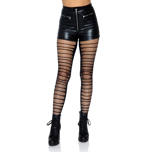 Lara Shredded Fishnet Tights - 9807      00122