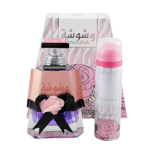 LATTAFA WASHWASHAH 2PC SET, WOMEN'S GIFT SET, EDP-Pinkfoxxx