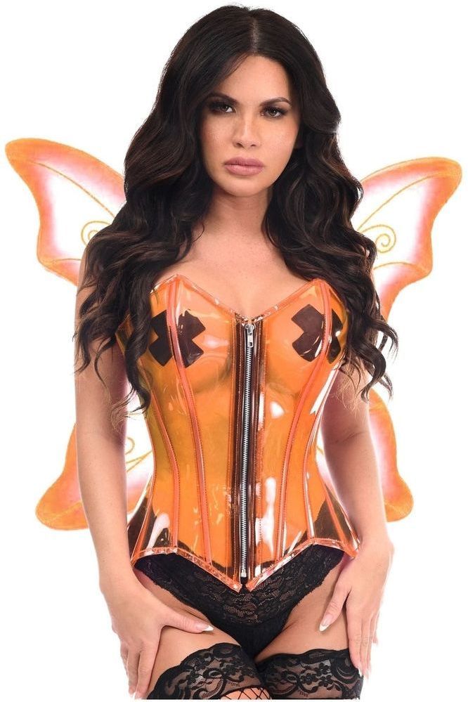 Lavish 2 PC Clear Orange Pixie Fairy Corset Costume - Daisy Corsets
