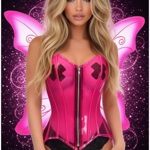 Lavish 2 PC Clear Pink Pixie Fairy Corset Costume