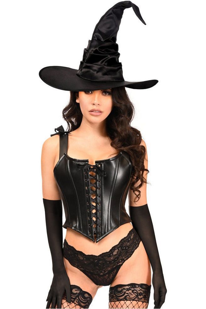 Lavish 3 PC Faux Leather Witch Corset Costume - Daisy Corsets