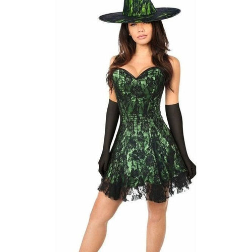 Lavish 3 PC Green Lace Corset Dress Costume