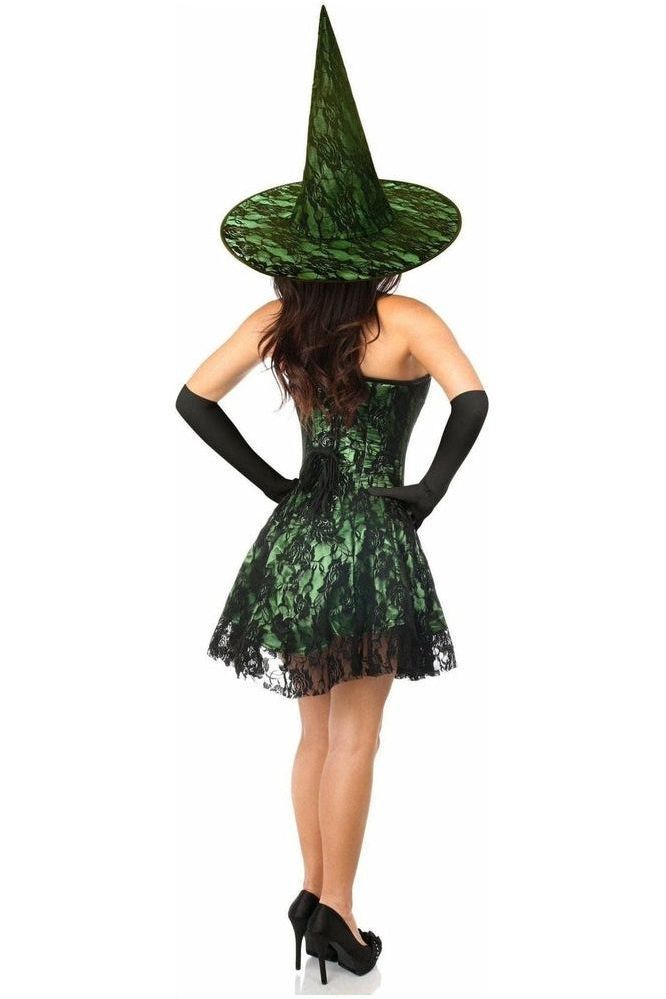 Lavish 3 PC Green Lace Corset Dress Costume - Daisy Corsets