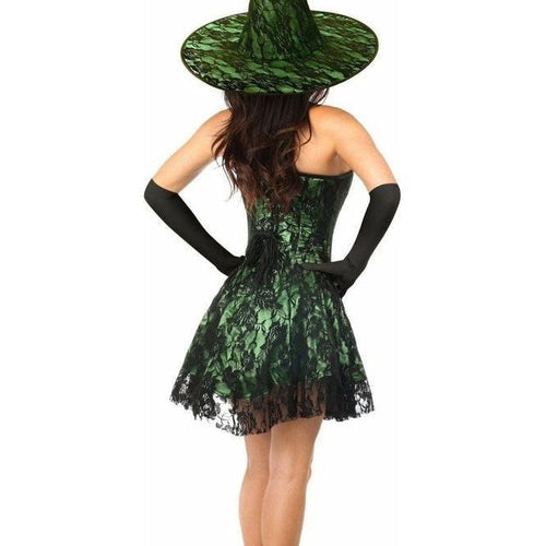 Lavish 3 PC Green Lace Corset Dress Costume