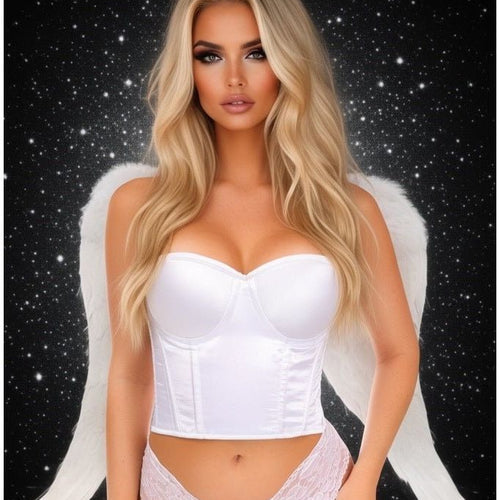 Lavish 3 PC Sexy White Angel Corset Costume