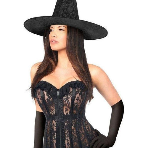 Lavish 3 PC Sheer Lace Witch Corset Costume