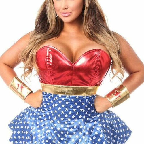 Lavish 3 PC Superhero Corset Dress Costume