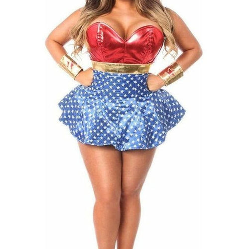 Lavish 3 PC Superhero Corset Dress Costume