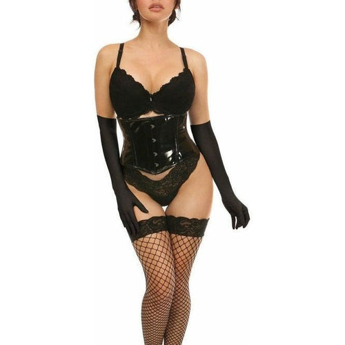 Lavish 4 PC Black PVC Bunny Corset Costume