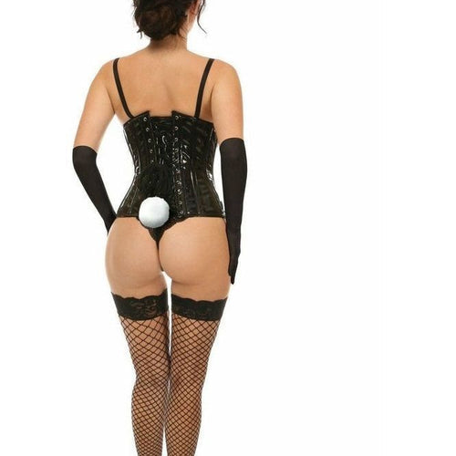 Lavish 4 PC Black Vinyl Bunny Corset Costume