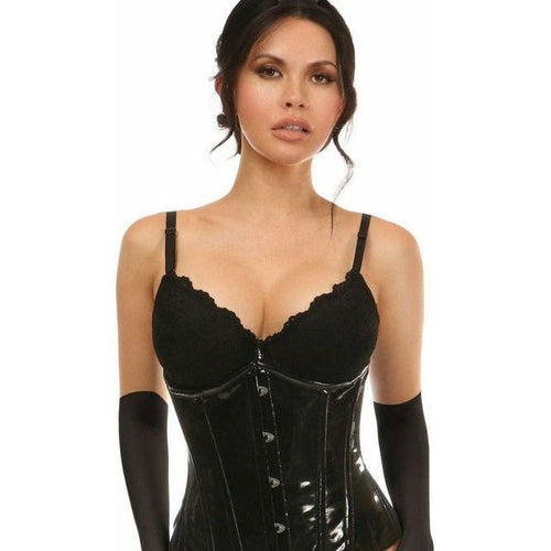 Lavish 4 PC Black Vinyl Bunny Corset Costume