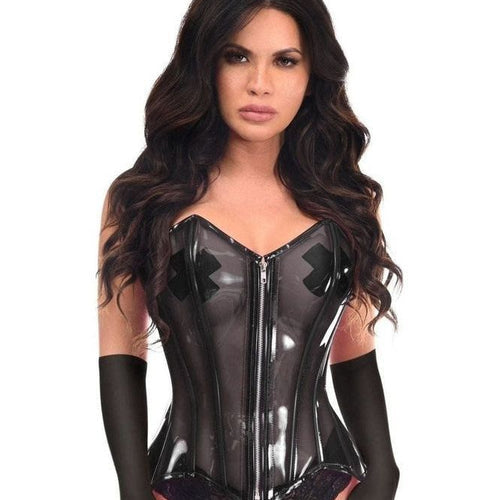 Lavish 4 PC Clear Black Bunny Corset Costume