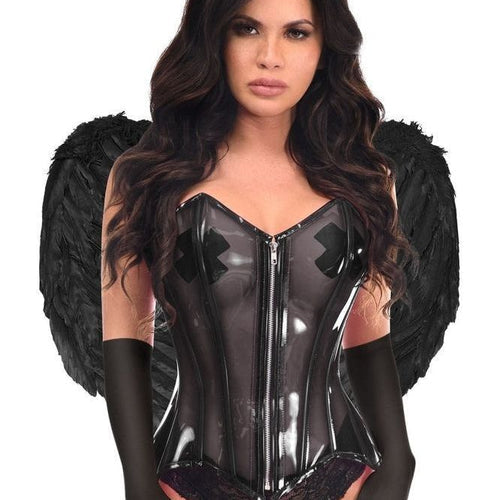 Lavish 4 PC Clear Black Dark Angel Corset Costume