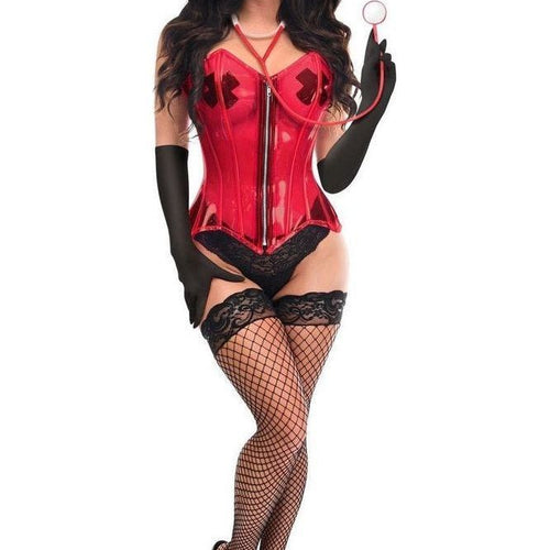 Lavish 4 PC Clear Pin-Up Nurse Corset Costume
