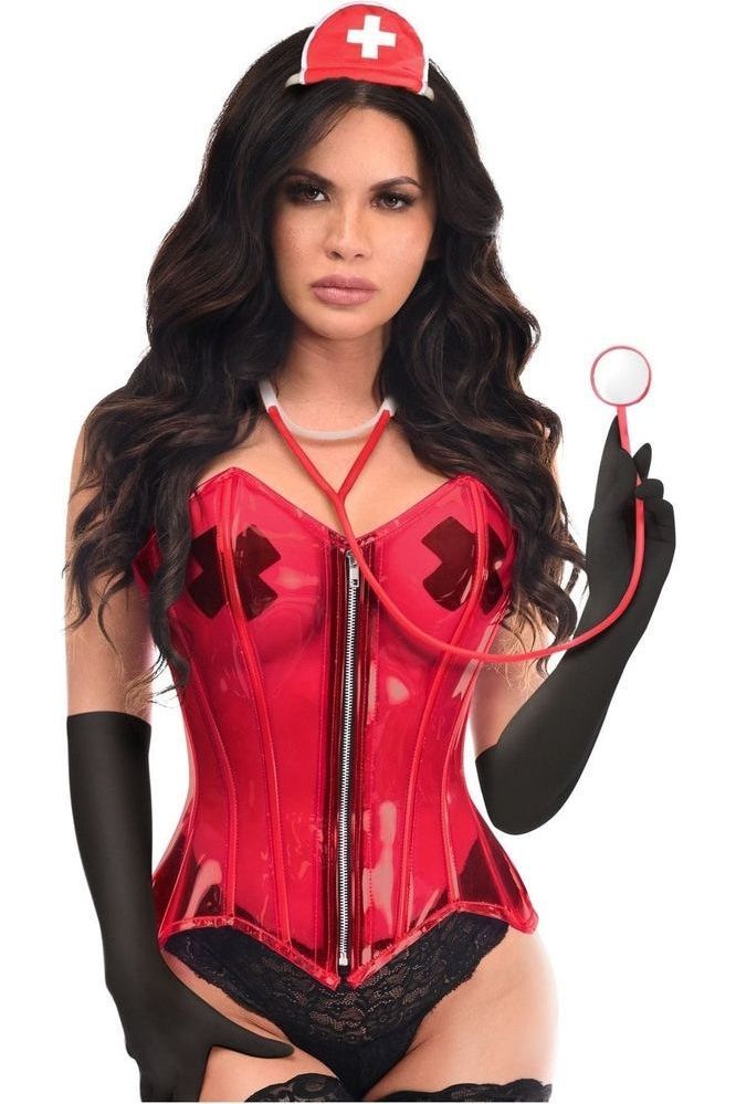Lavish 4 PC Clear Pin - Up Nurse Corset Costume - Daisy Corsets