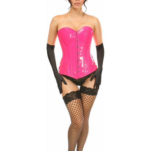 Lavish 4 PC Pink Patent Bunny Corset Costume