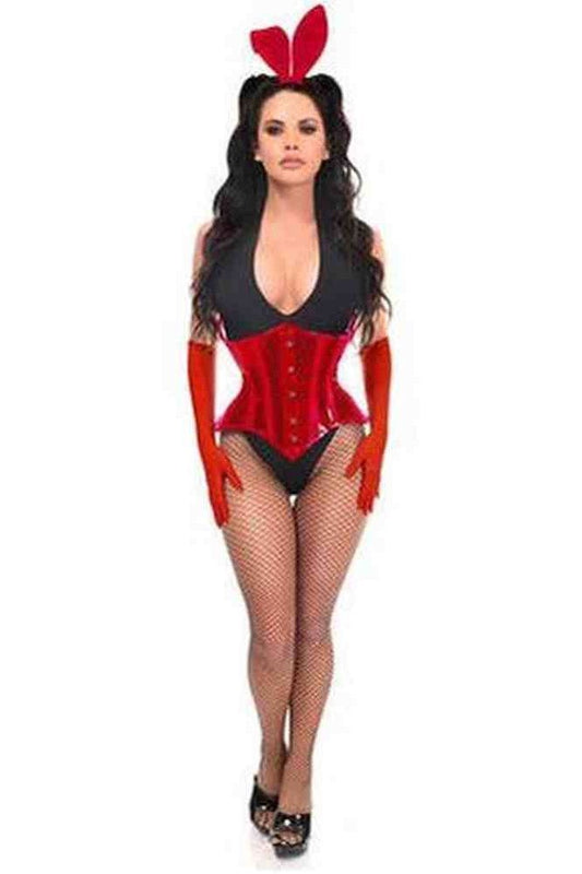 Lavish 4 PC Red Festival Bunny Corset Costume - Daisy Corsets