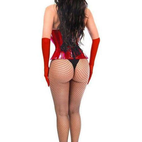 Lavish 4 PC Red Festival Devil Corset Costume