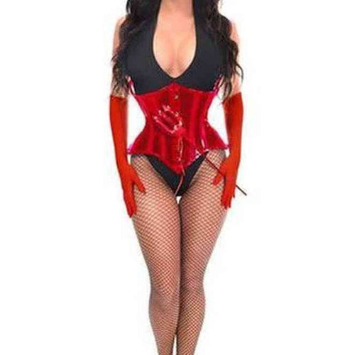 Lavish 4 PC Red Festival Devil Corset Costume