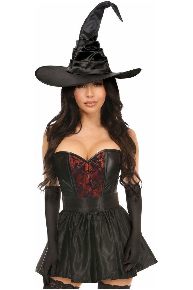 Lavish 4 PC Red Lace Witch Corset Costume - Daisy Corsets