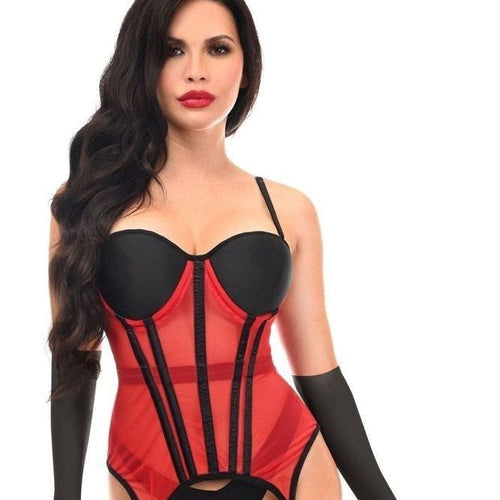Lavish 4 PC Red/Black Sexy Bunny Lingerie Costume