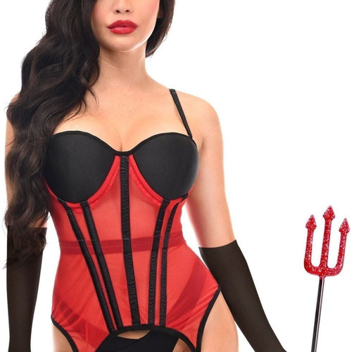 Lavish 4 PC Sexy Devilish Diva Lingerie Costume