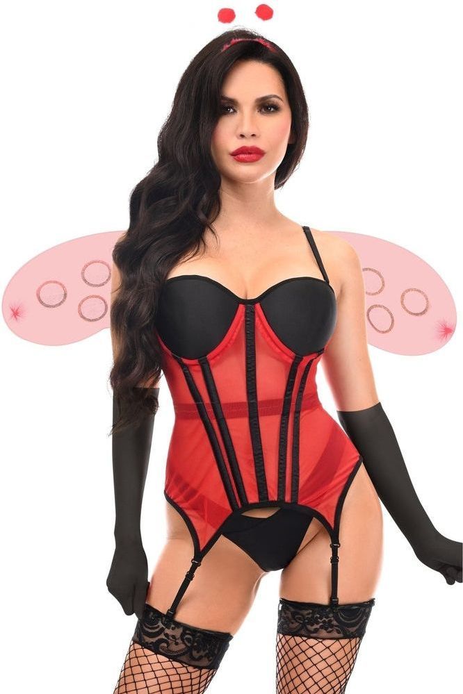 Lavish 4 PC Sexy Ladybug Lingerie Costume - Daisy Corsets