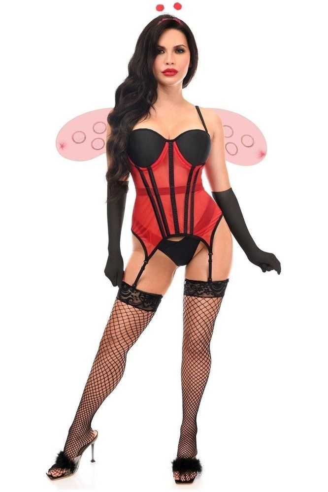 Lavish 4 PC Sexy Ladybug Lingerie Costume - Daisy Corsets