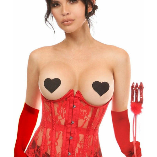 Lavish 4 PC Sexy Red Devil Corset Costume