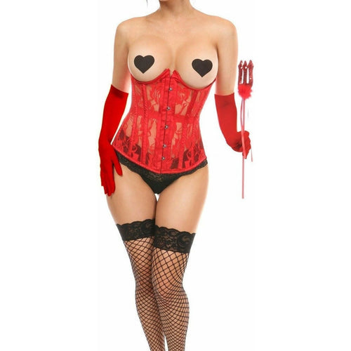 Lavish 4 PC Sexy Red Devil Corset Costume