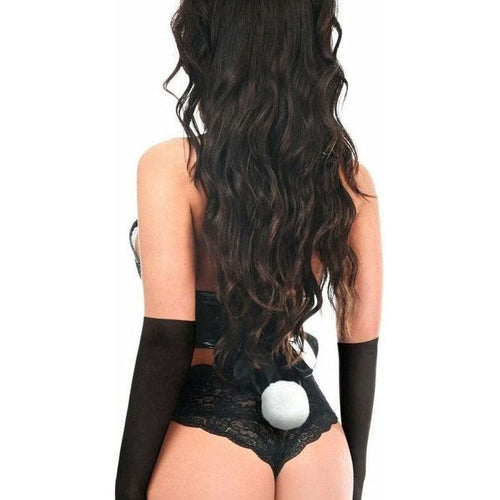 Lavish 4 PC Vinyl Vixen Bunny Corset Costume