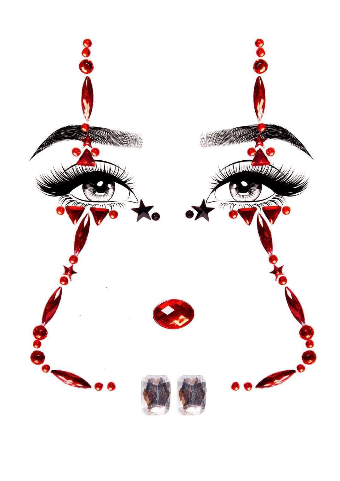 Clown Rhinestone Stick-On Jewels - EYE036    00322