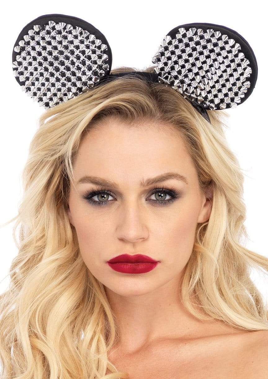 Metallic Studded Mouse Ears Headband - A2794     02722