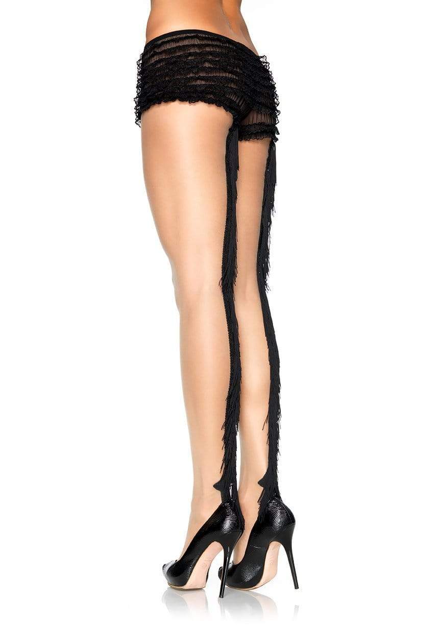 Olwyn Tights with Fringe Backseam - 7891      01005