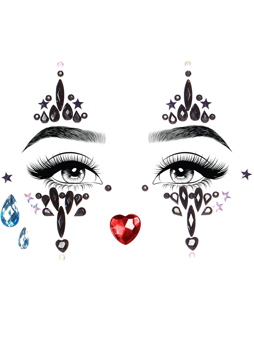 Harlequin Clown Jewels Sticker - EYE025    10122