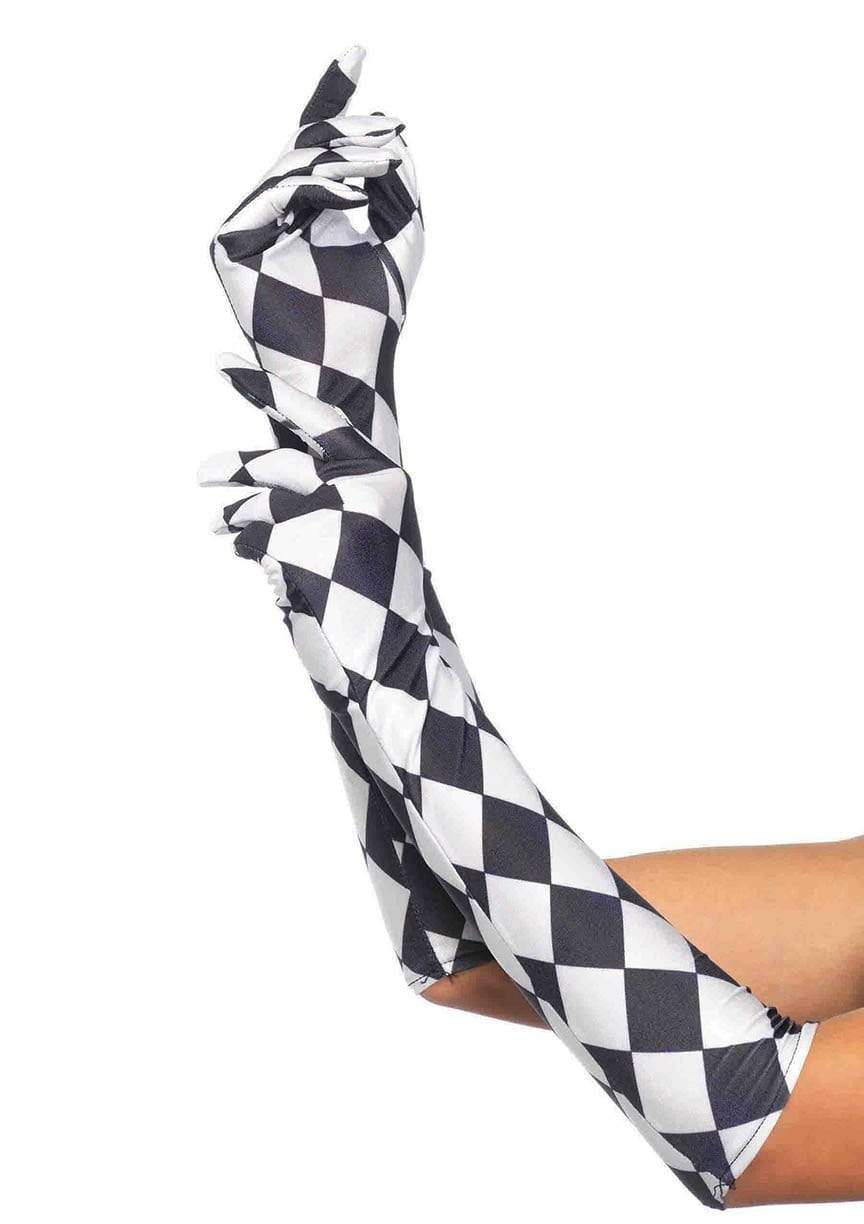 Satin Harlequin Elbow Length Gloves - 3748      00722
