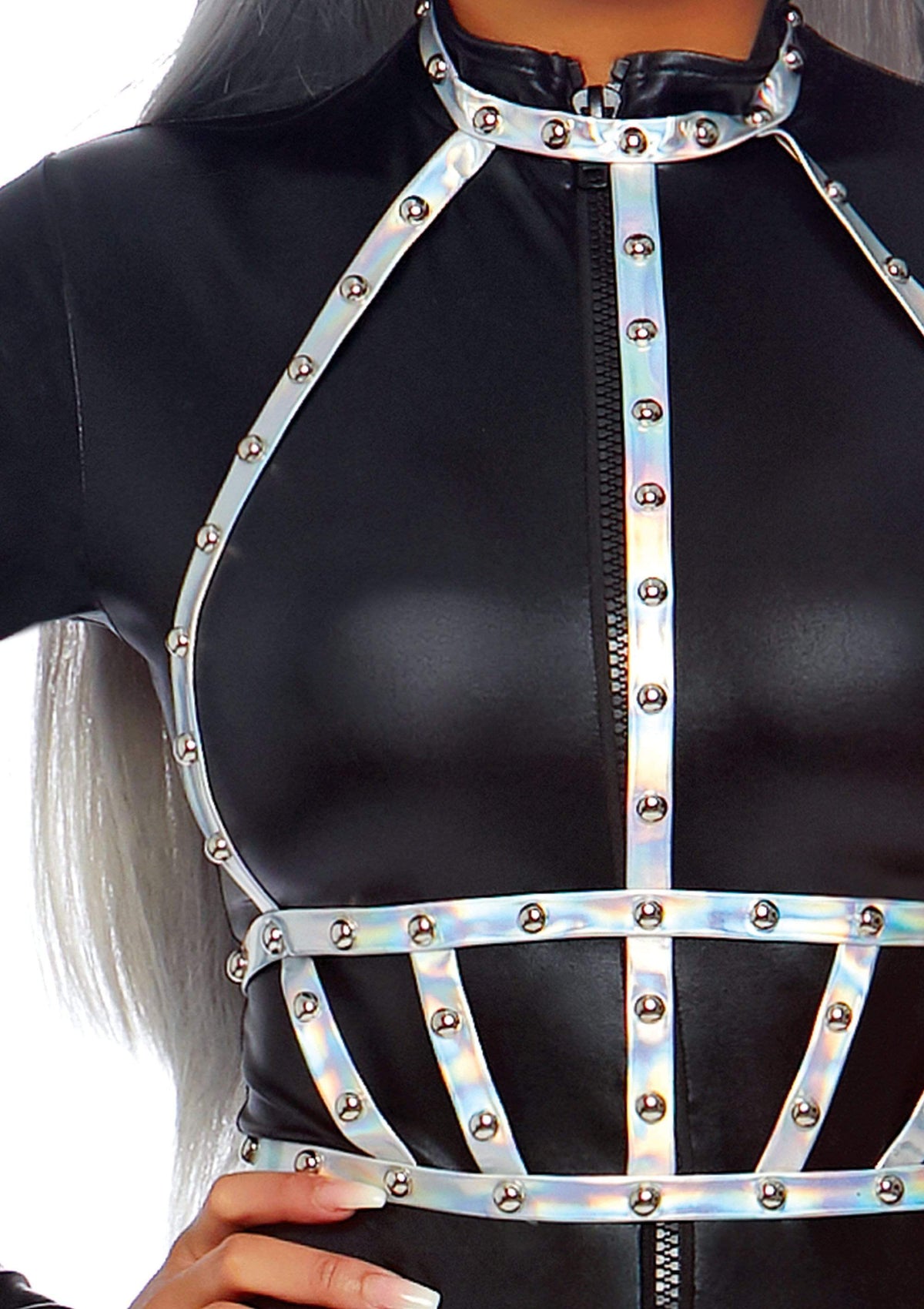 Iridescent Studded Body Harness - 8285      02722