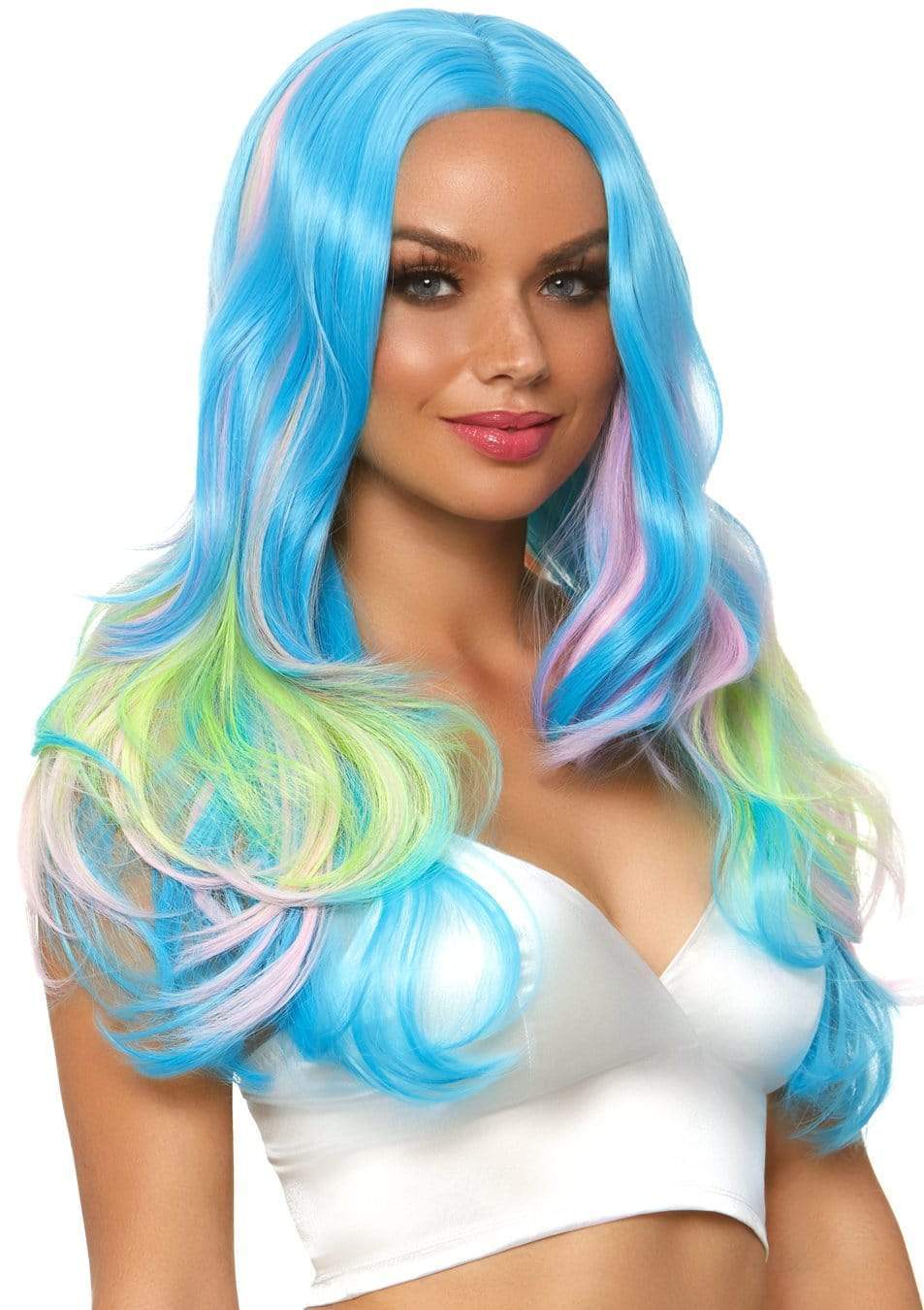 27" Mystic Hue Multi Color Wavy Long Wig - A2833     10122