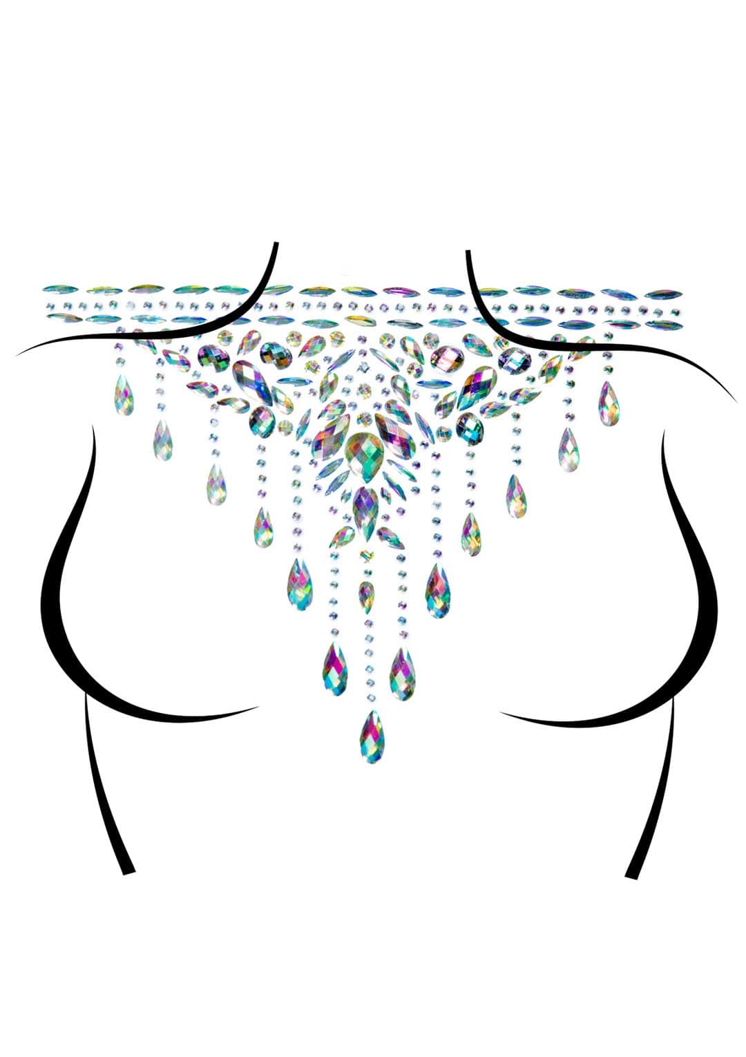 Masquerade Choker Rhinestone Stick-On Jewels - BODY016   00122