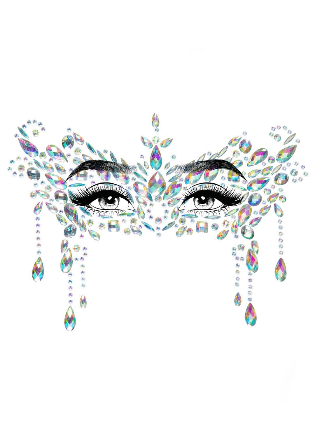 Masquerade Mask Rhinestone Stick-On Jewels - EYE033    00122
