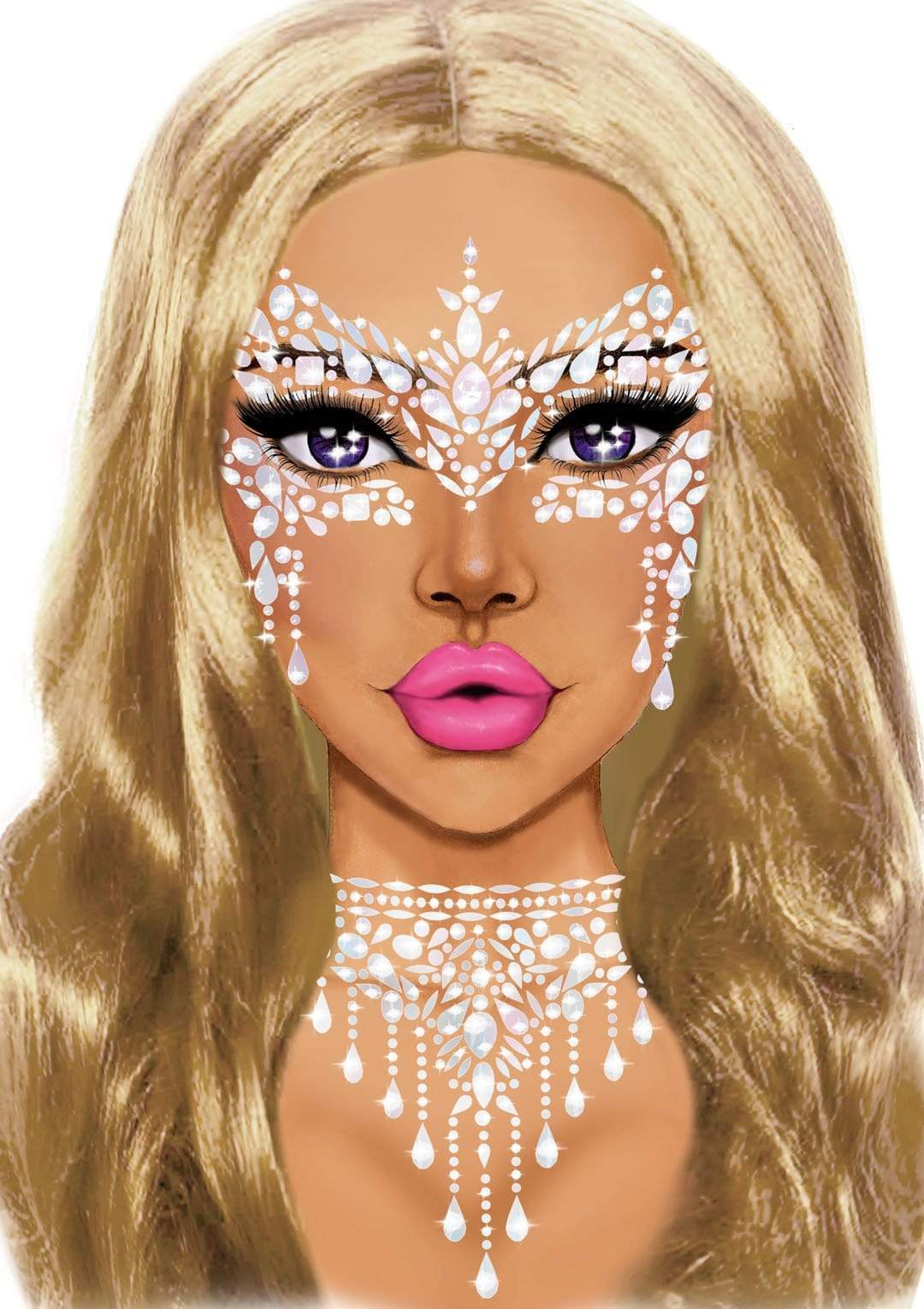 Masquerade Mask Rhinestone Stick-On Jewels - EYE033    00122