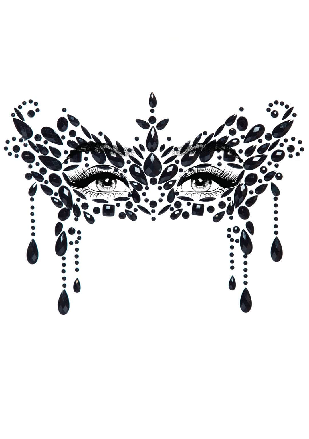Masquerade Mask Rhinestone Stick-On Jewels - EYE033    00122
